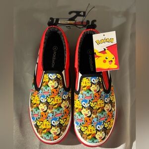 Ground UP Pokemon PIKACHU Slip-On Canvas Sneaker Shoes Unisex Youth Size 4